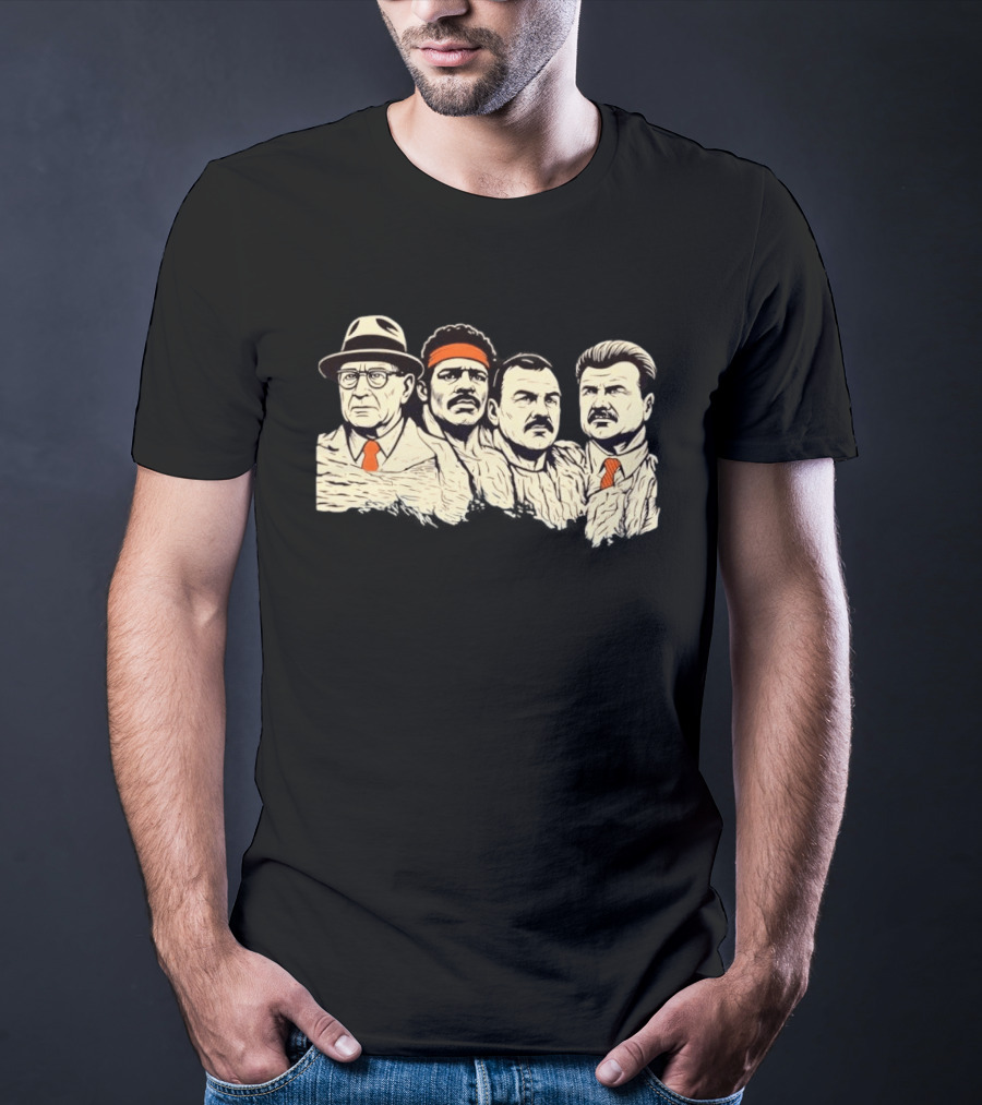 Mount Rushmore Red Auerbach Pat Riley Phil Jackson Gregg Popovich Basketball Coaches T-Shirt