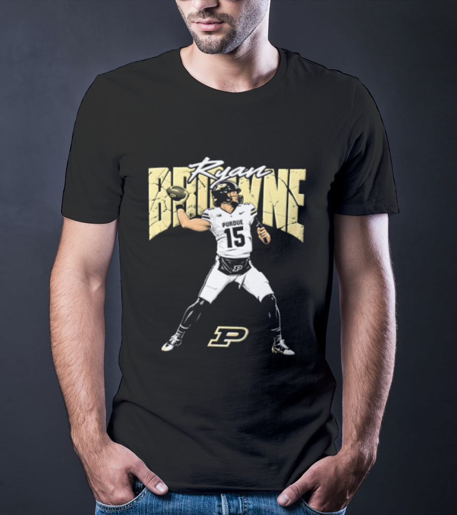 Ryan Browne 15 Purdue Boilermakers Football P T-Shirt