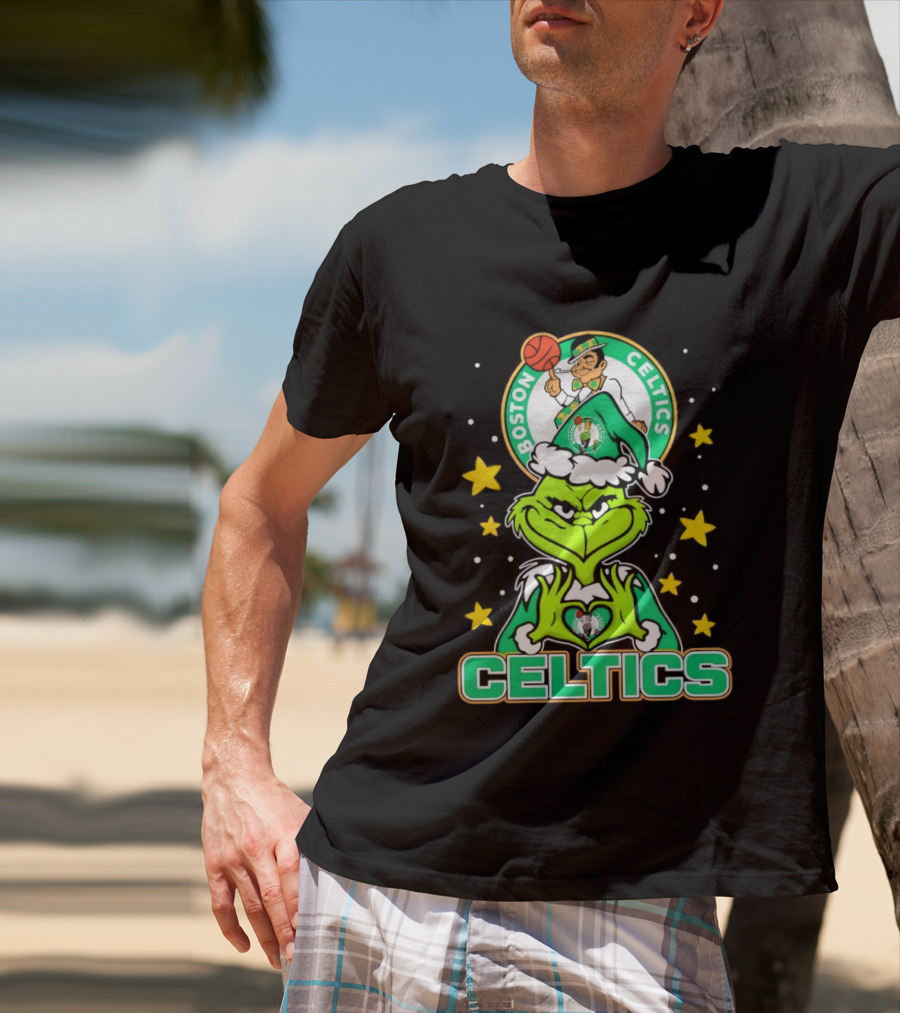 Boston Celtics Christmas The Grinch T-Shirt