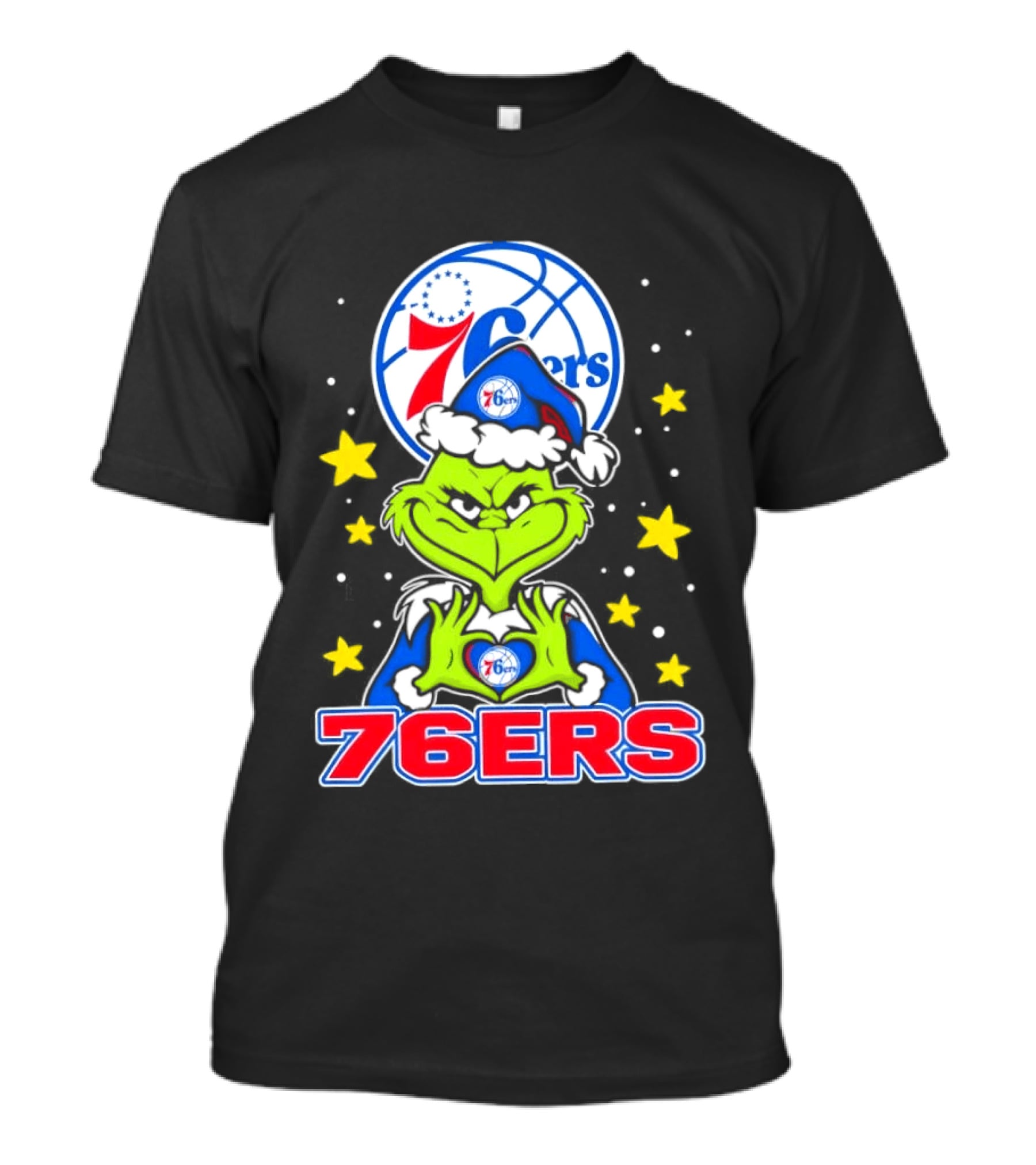 Philadelphia 76ers Christmas Grinch Basketball Holiday T-Shirt