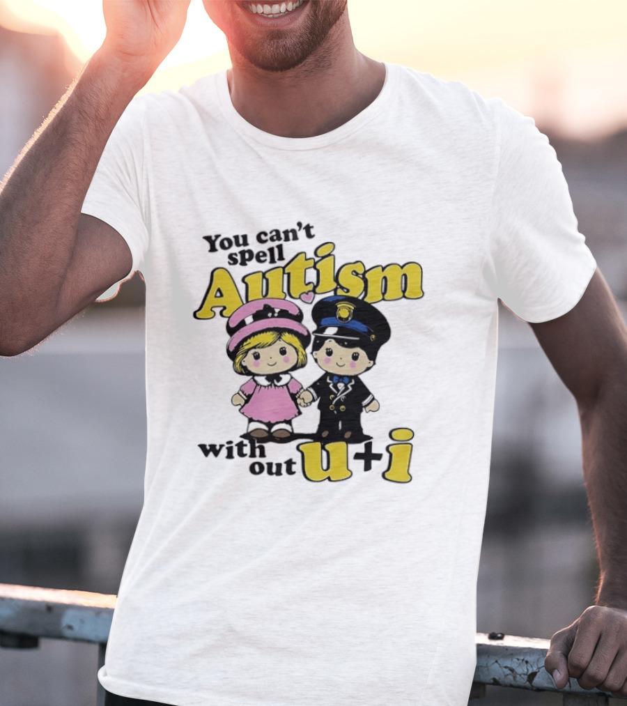 You Can't Spell Autism Without U+I Cute Cartoon Kids Holding Hands T-Shirt