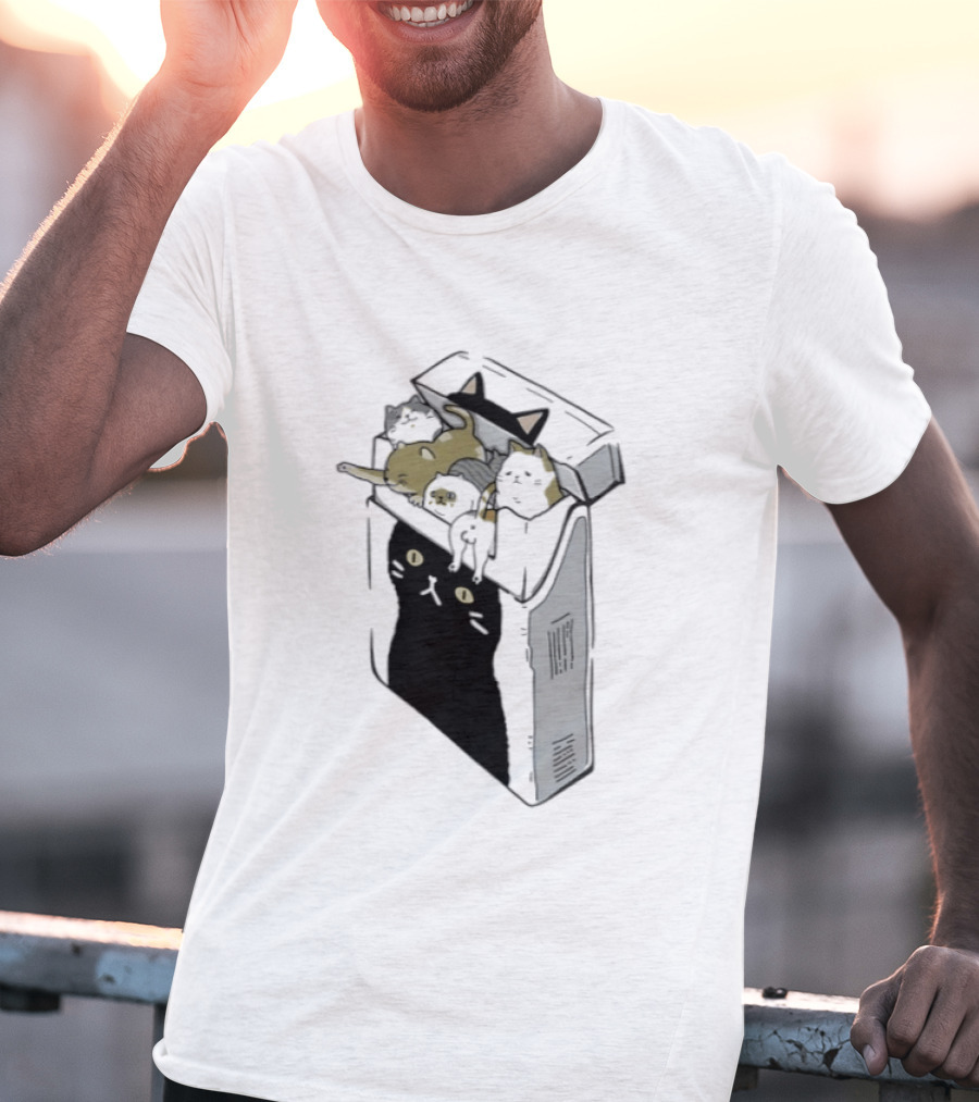 Cat Cigarettes Cute Cats In Cigarette Box T-Shirt