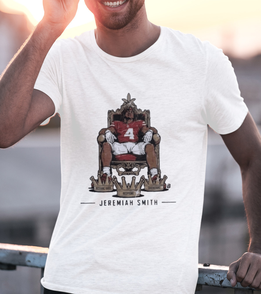 Ohio State Football Jeremiah Smith Triple Crown Receiving Yards Receptions Touchdowns T-Shirt