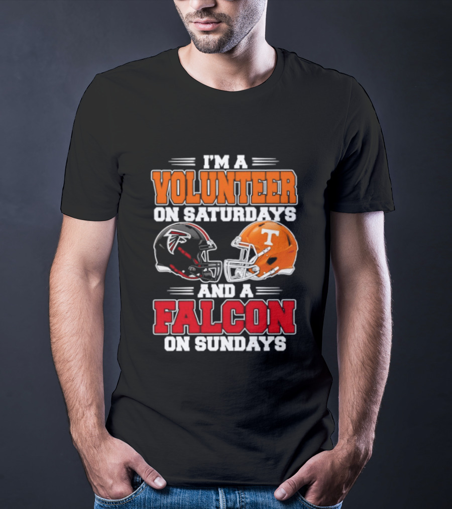 I'm A Volunteer On Saturdays And A Falcon On Sundays Football Helmets T-Shirt