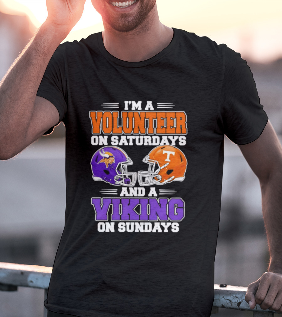 I'm A Volunteer On Saturdays And A Viking On Sundays Football Helmets T-Shirt