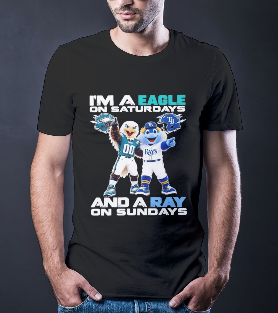 Philadelphia Eagles Saturdays Tampa Bay Rays Sundays Mascots T-Shirt
