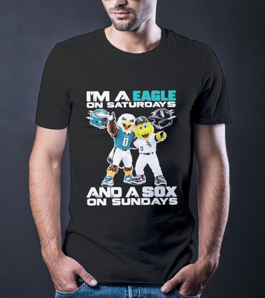 I'm An Eagle On Saturdays And A Sox On Sundays Football Baseball Mascots T-Shirt