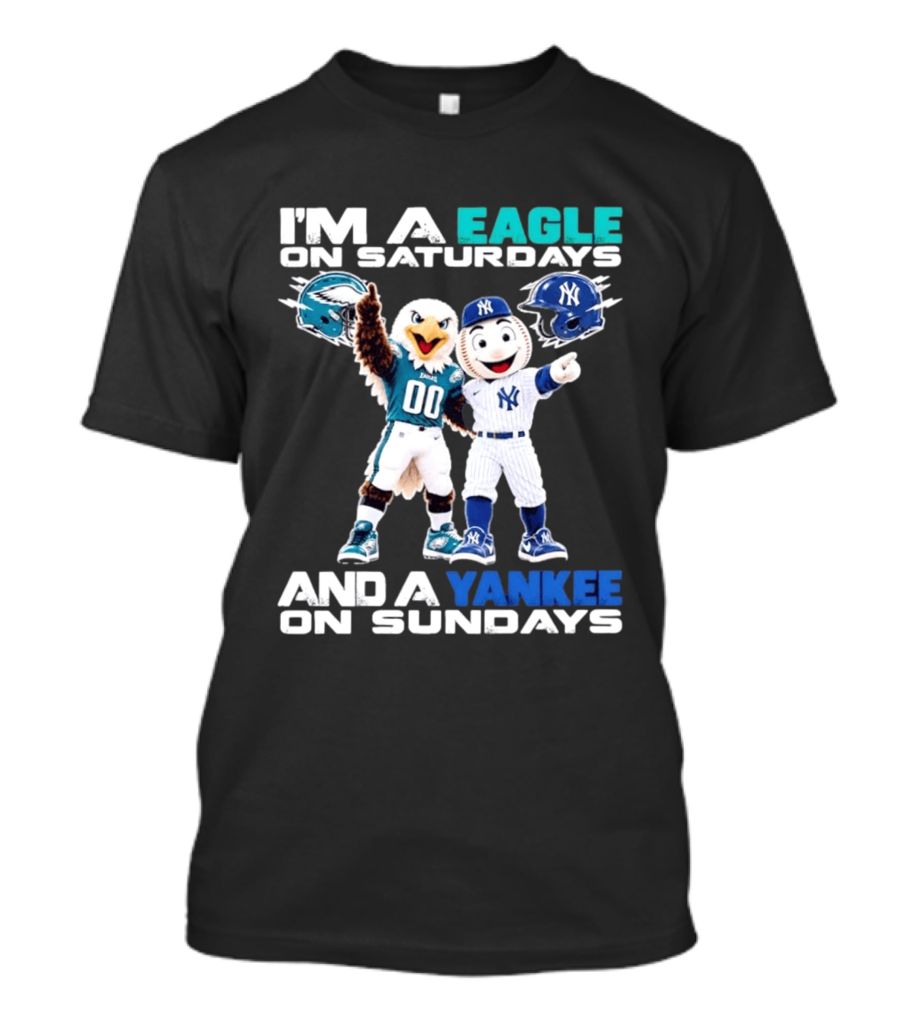 I'm An Eagle On Saturdays And A Yankee On Sundays Eagle And Yankee Helmets Mascots T-Shirt