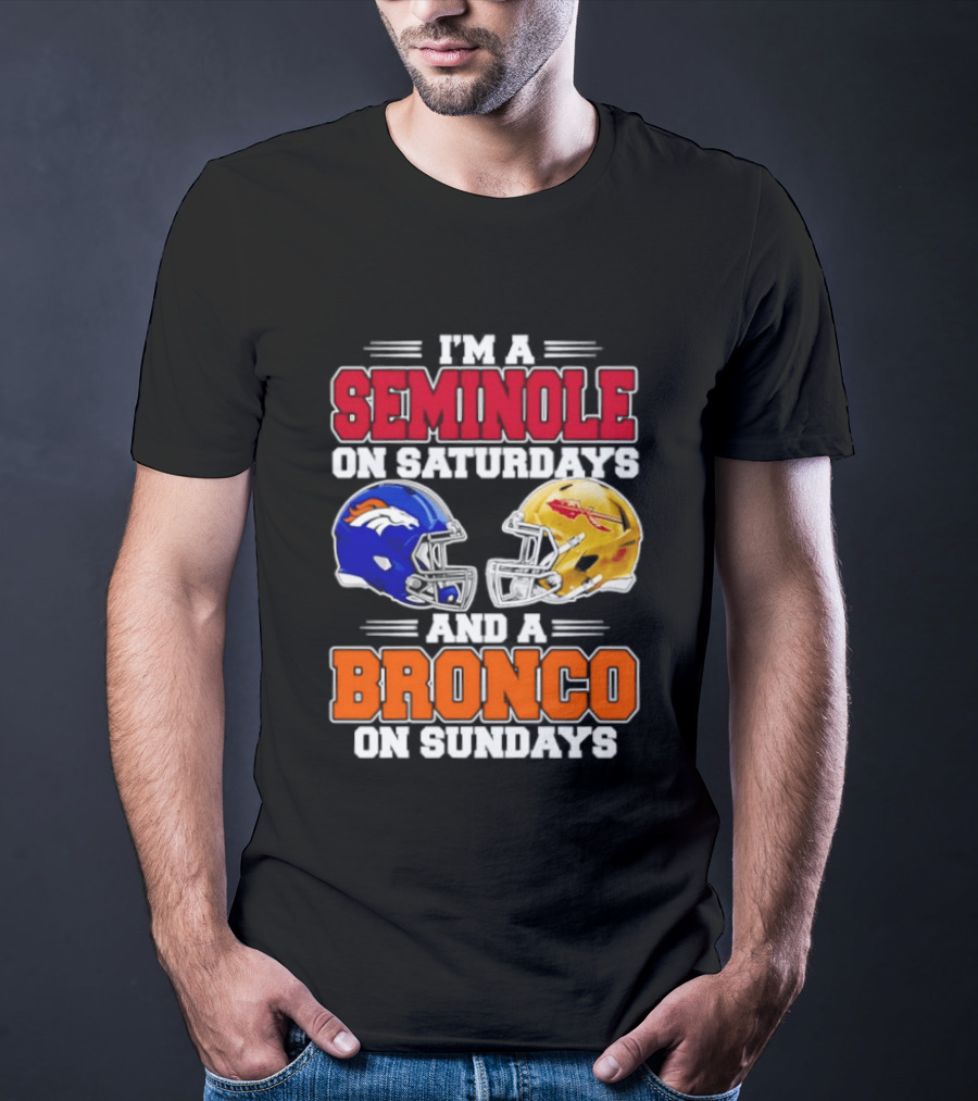 Seminole Saturdays Bronco Sundays Football Fan Gear T-Shirt