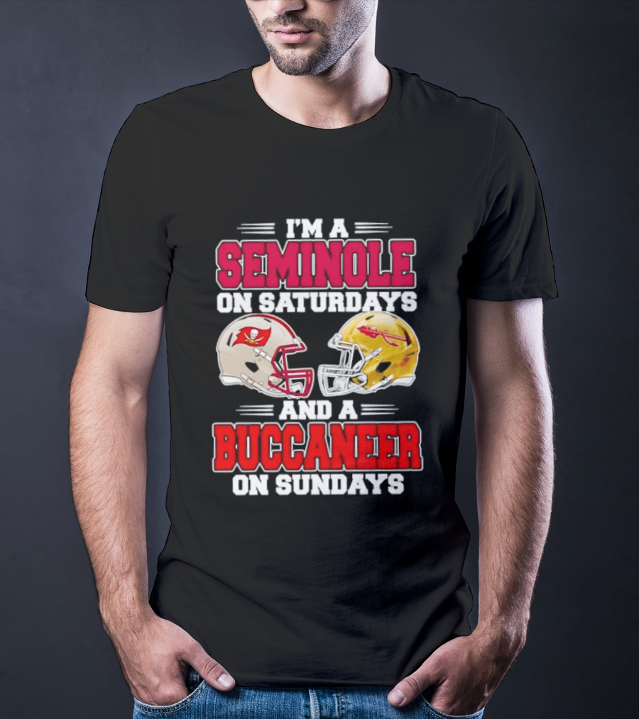 I'm A Seminole On Saturdays Buccaneer On Sundays Football Helmets T-Shirt