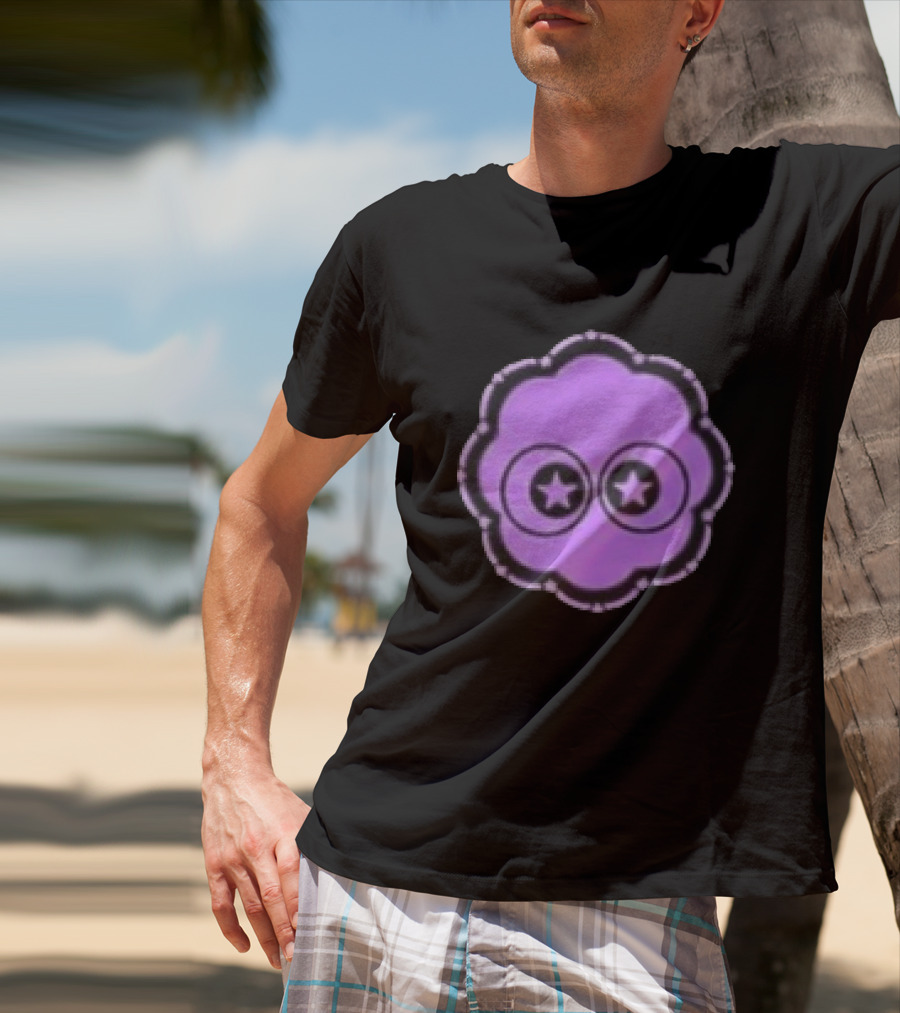 Ranboo Parti Pixel Bunny Star Eyes Purple T-Shirt