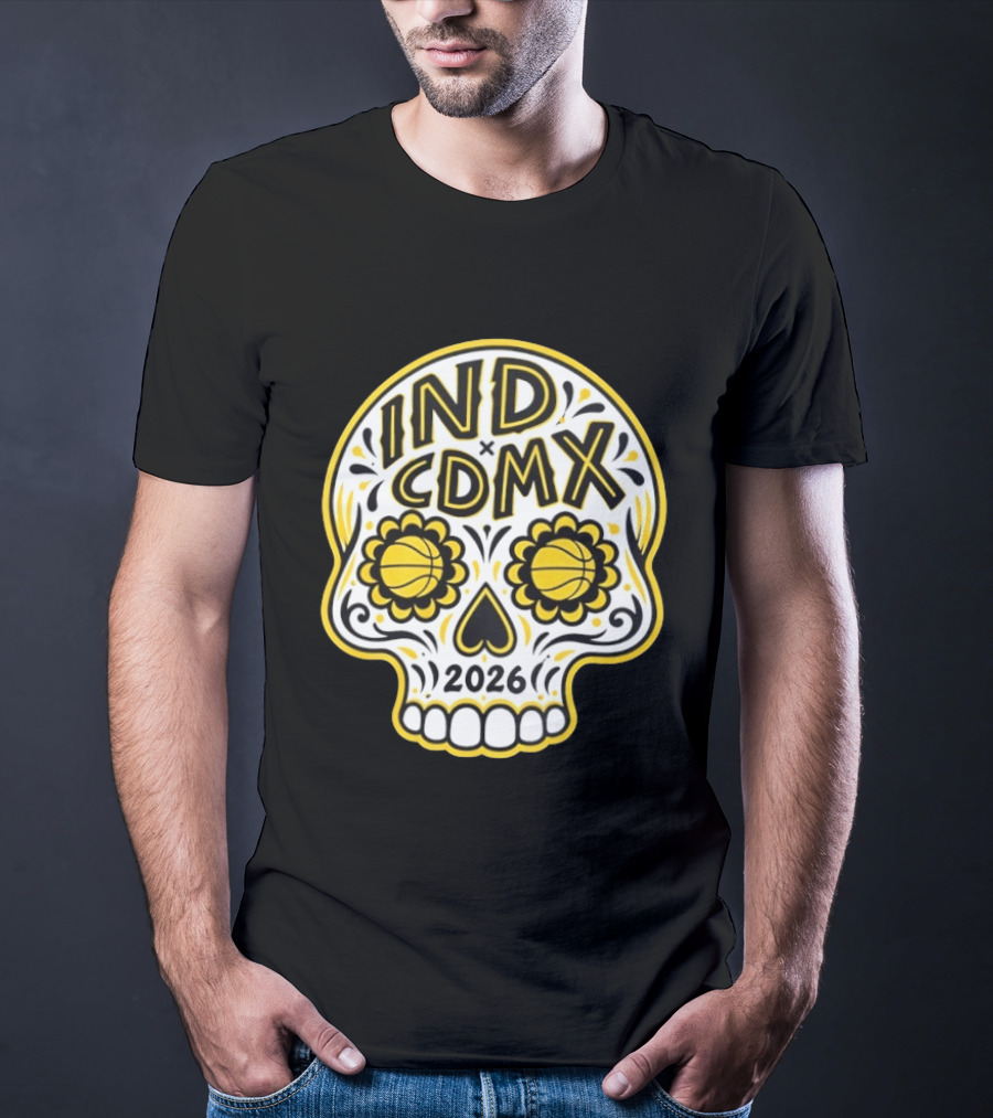Indiana Pacers Indy CDMX 2026 Día De Muertos Mexico Skull T-Shirt