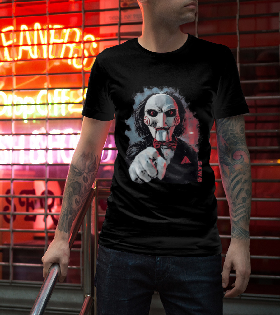 Saw Horror Film Jigsaw Puppet Halloween Costume T-Shirt