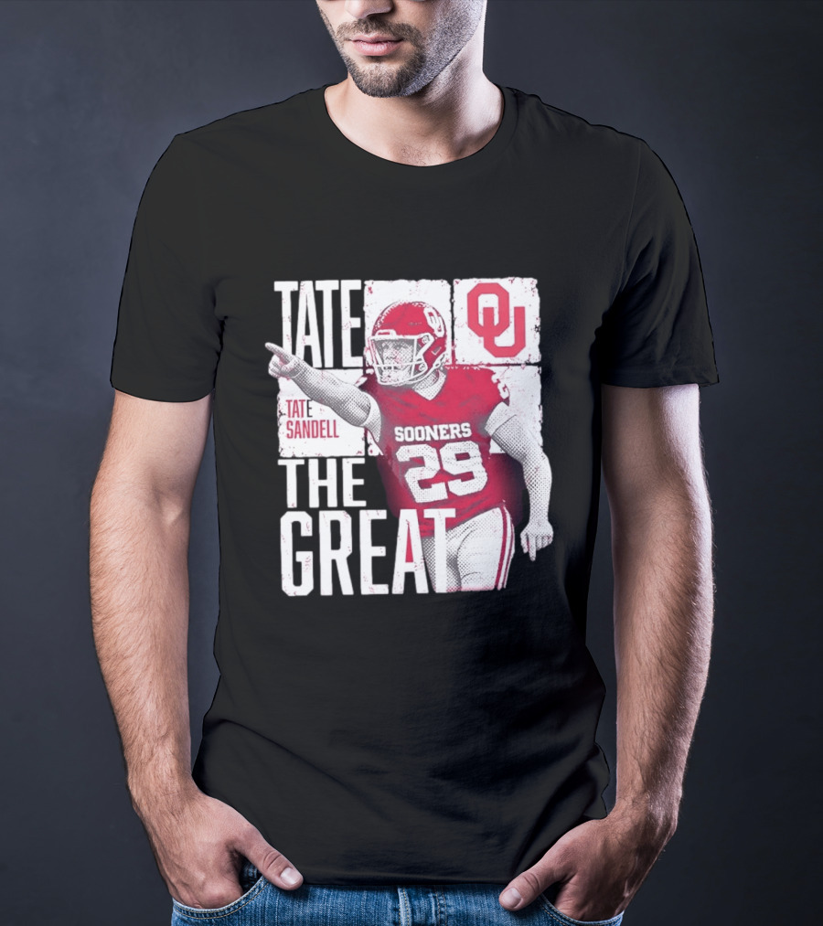 Tate Sandell No 29 Oklahoma Sooners Football Tate The Great T-Shirt