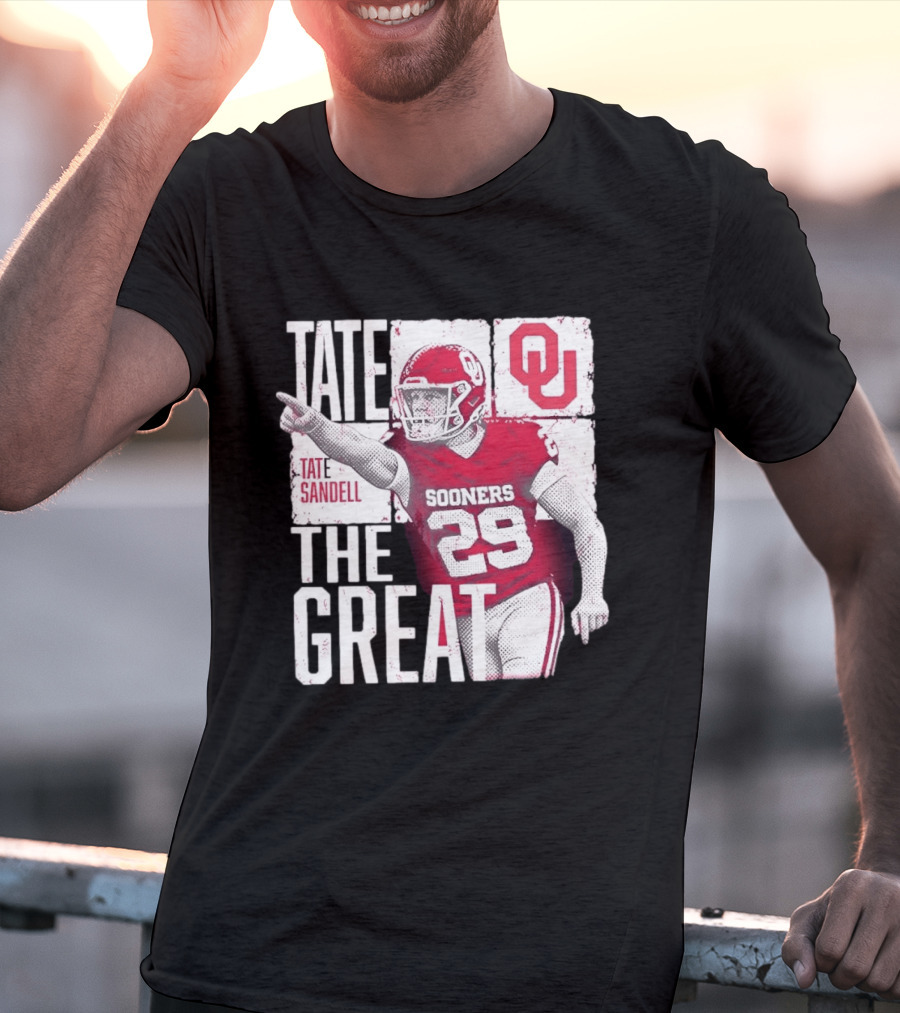 Tate Sandell No 29 Oklahoma Sooners Football Tate The Great T-Shirt