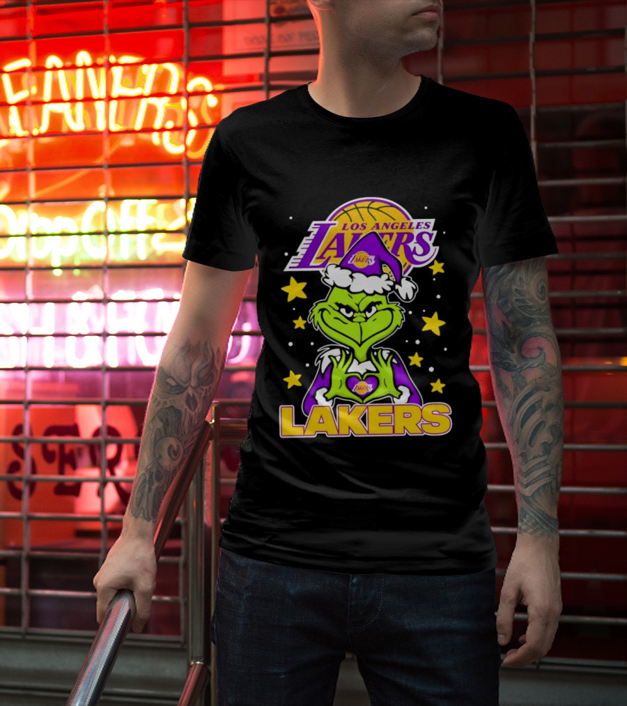 Los Angeles Lakers Christmas Grinch Festive NBA Fan Gear T-Shirt