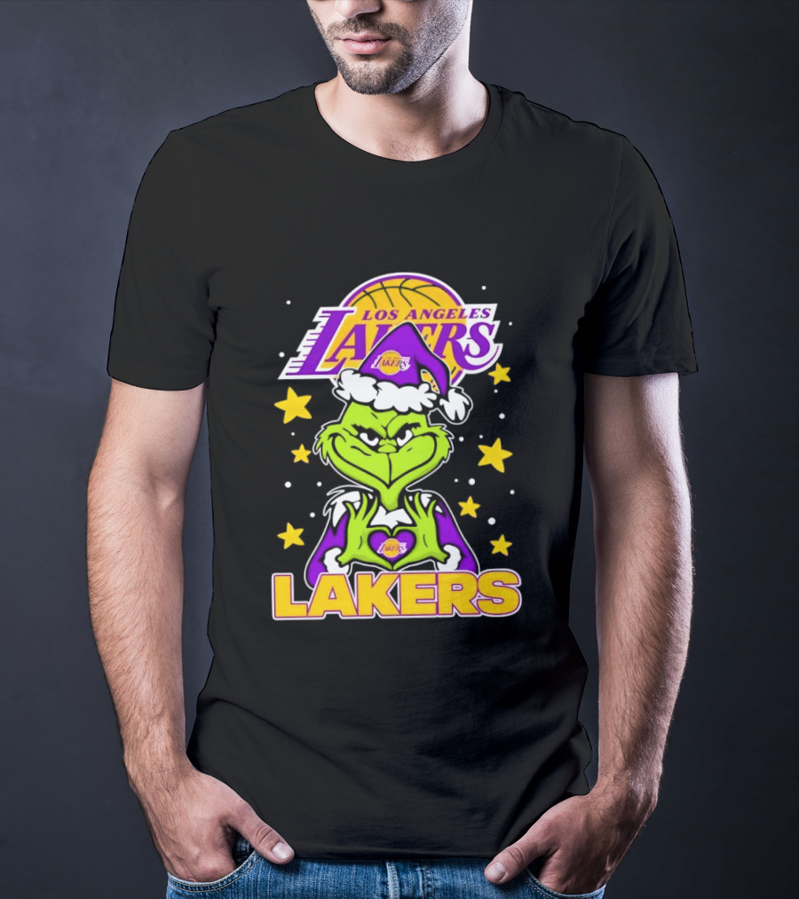 Los Angeles Lakers Christmas Grinch Festive NBA Fan Gear T-Shirt