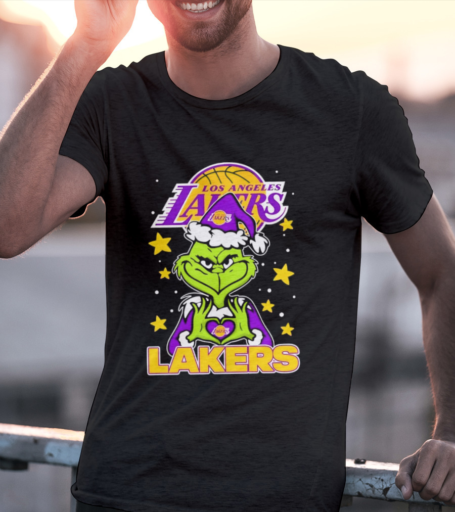 Los Angeles Lakers Christmas Grinch Festive NBA Fan Gear T-Shirt