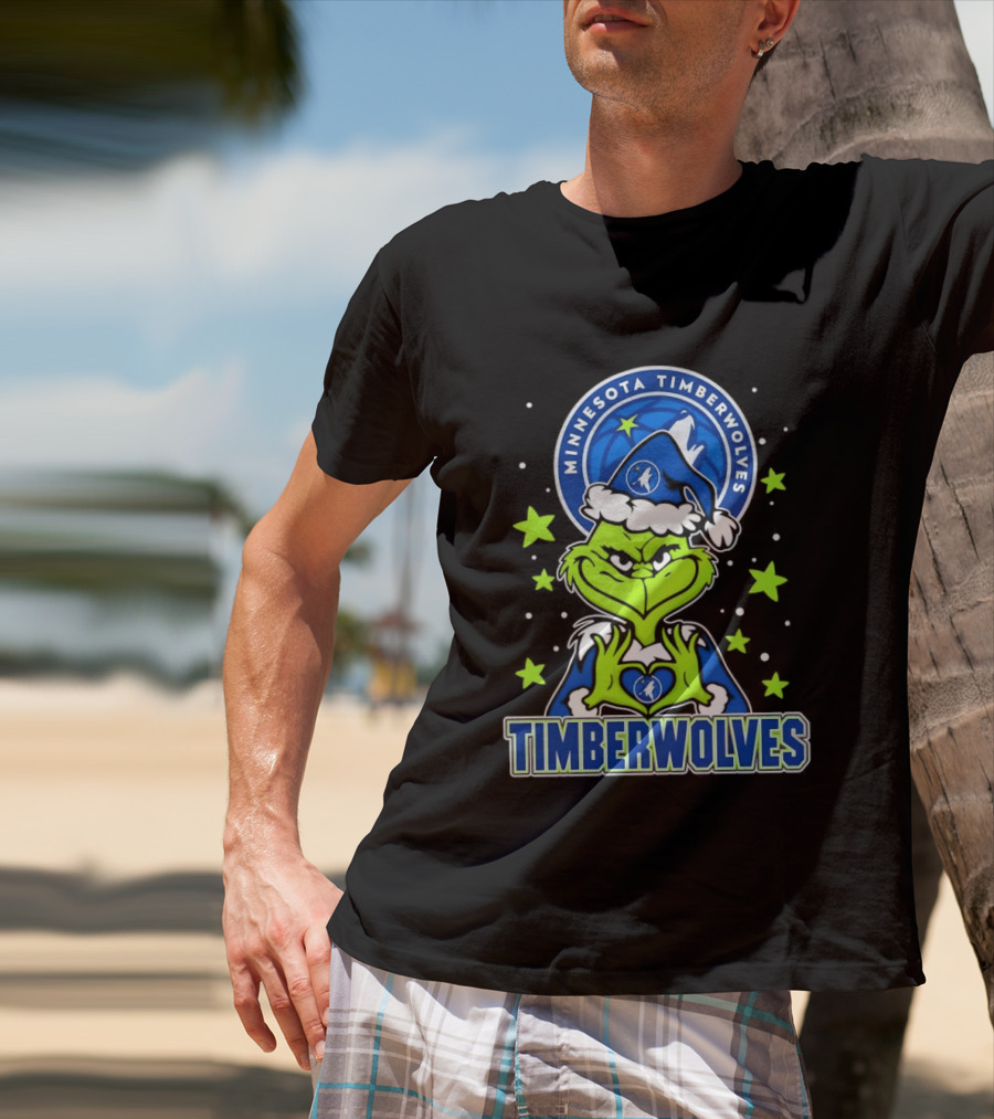 Minnesota Timberwolves Grinch Christmas Holiday T-Shirt