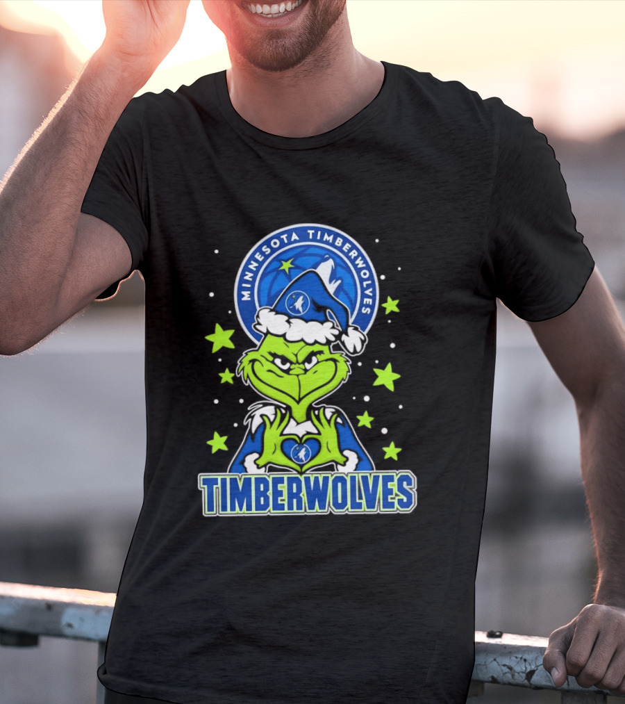 Minnesota Timberwolves Grinch Christmas Holiday T-Shirt