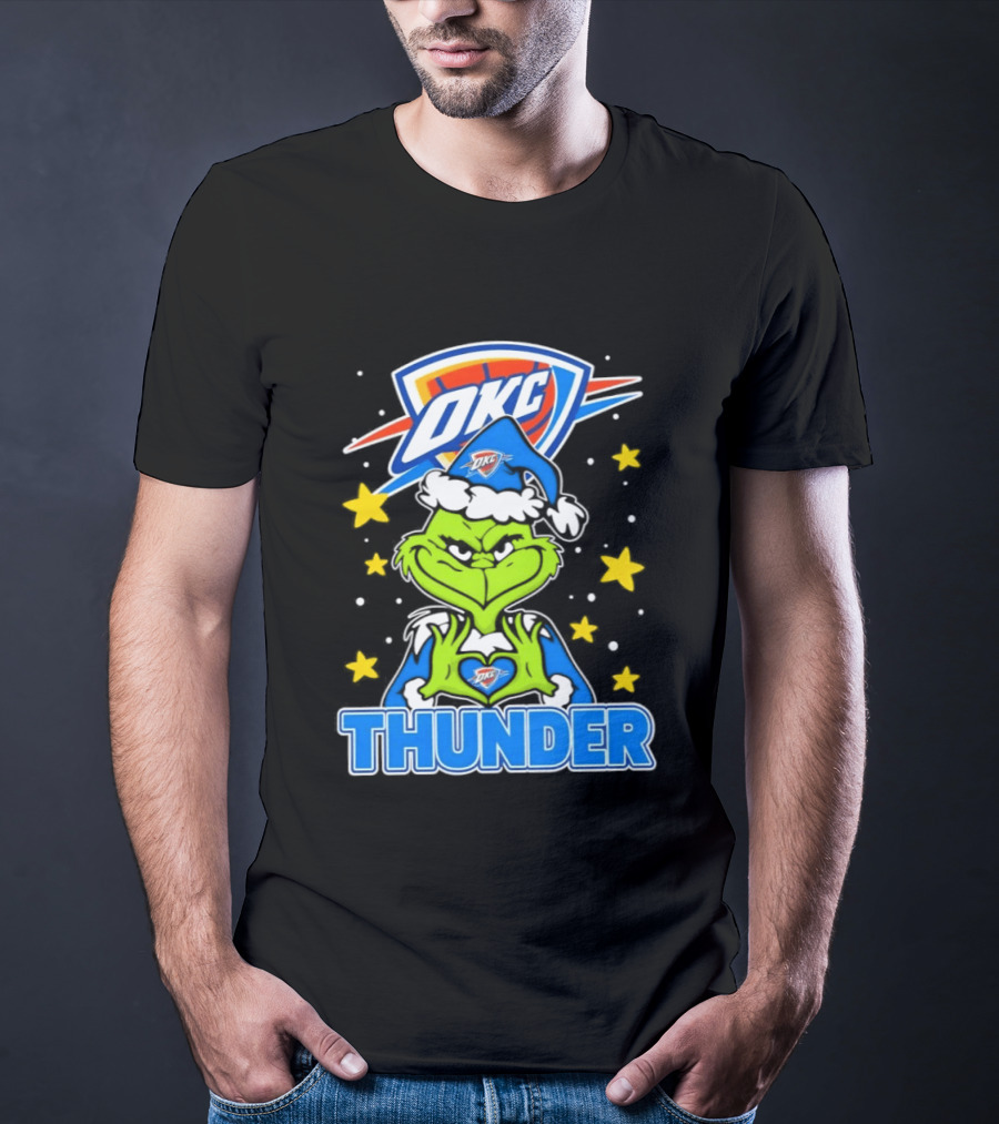 OKC Thunder NBA Christmas Grinch T-Shirt