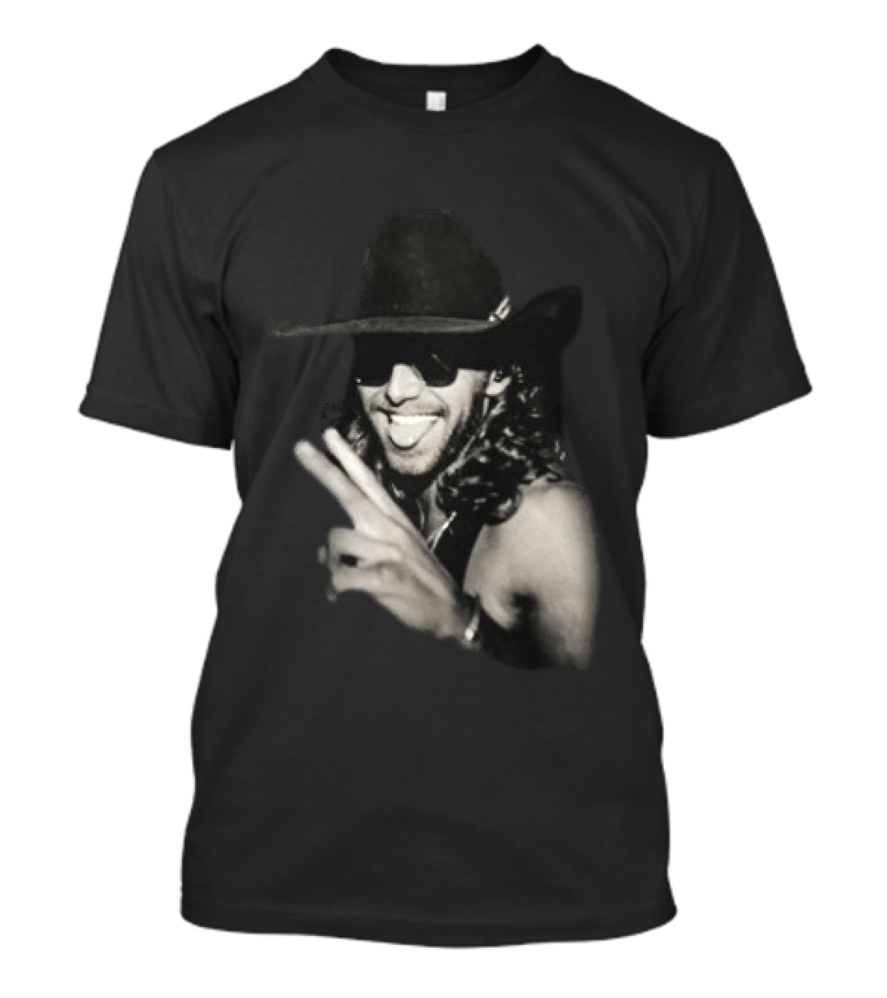 Warren Zeiders Cowboy Hat Black Sunglasses Peace Sign T-Shirt