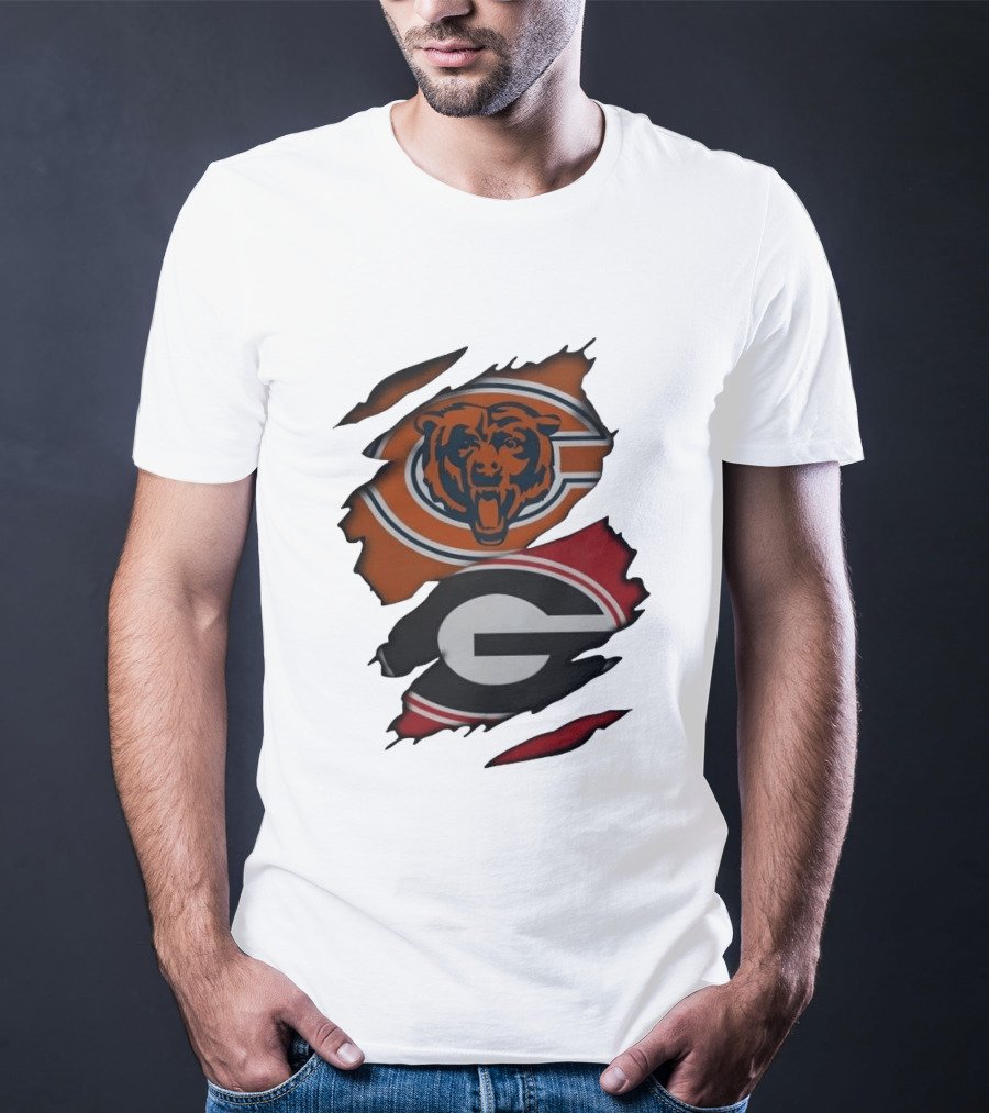 Chicago Bears Georgia Bulldogs Ripped Mesh T-Shirt
