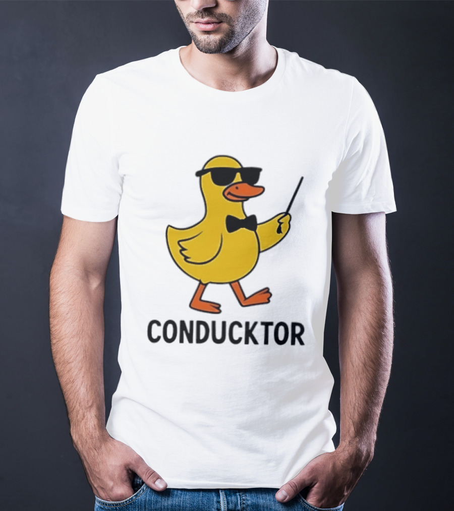 Duck Conductor With Sunglasses And Bow Tie Conducktor T-Shirt