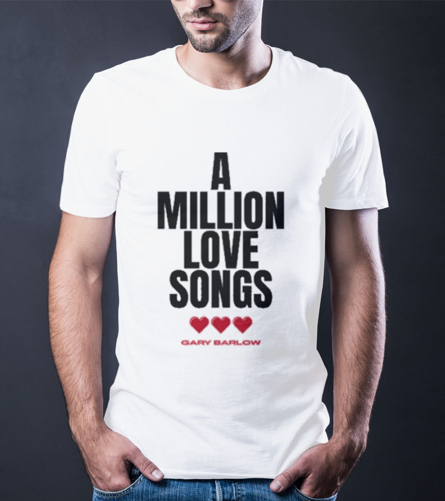 Gary Barlow A Million Love Songs Three Red Hearts T-Shirt