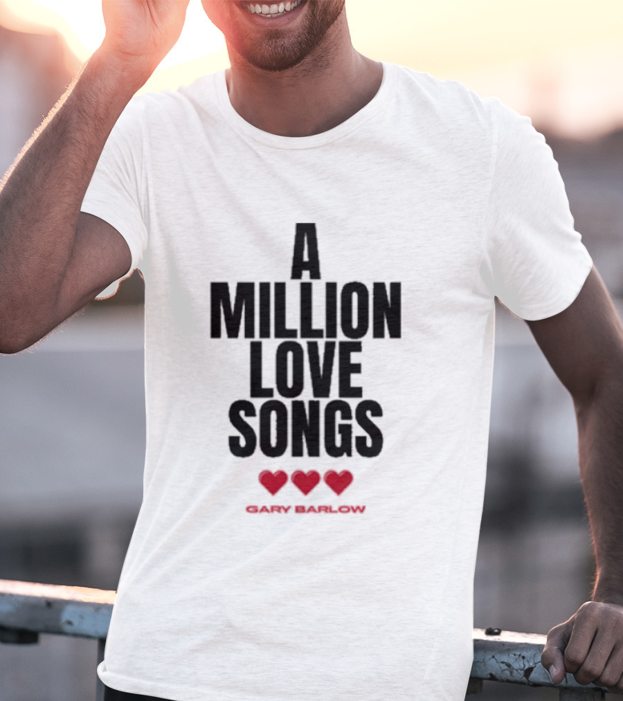 Gary Barlow A Million Love Songs Three Red Hearts T-Shirt
