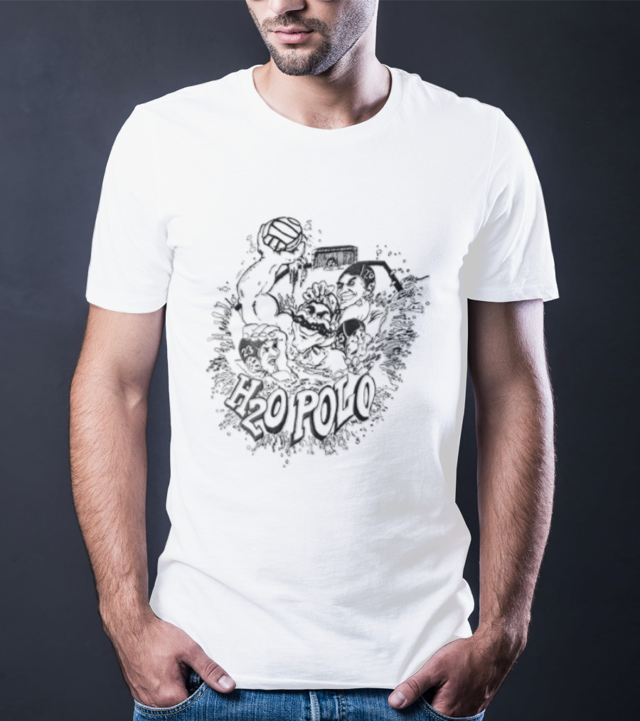 H2O Polo Water Players Cartoon Splash Action T-Shirt
