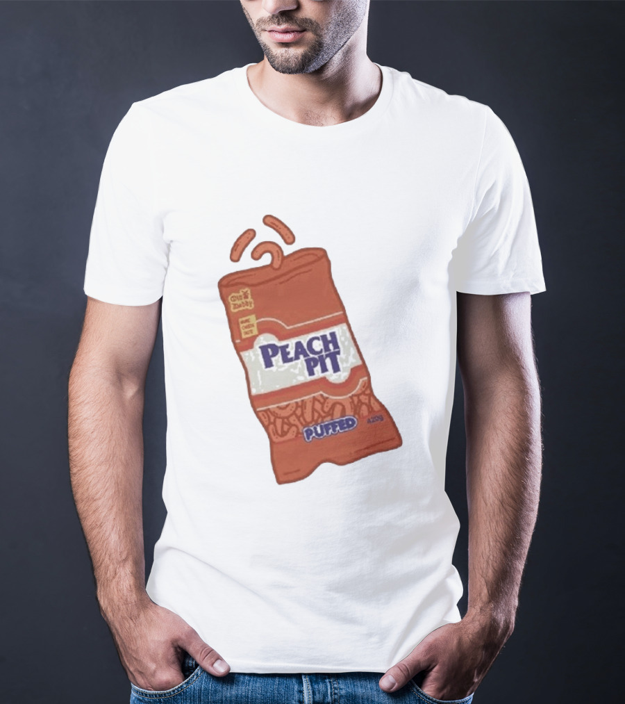 Peach Pit Puffed Snack Bag Cheesie Guys Party Pack 420g T-Shirt