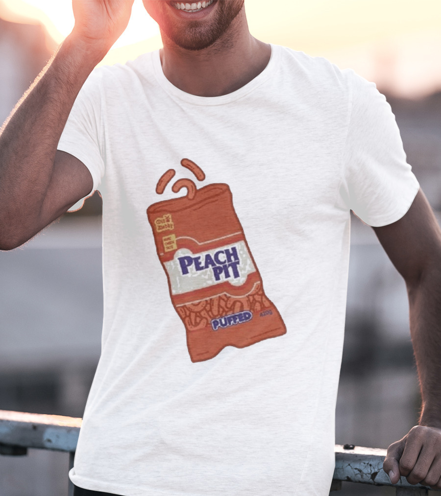 Peach Pit Puffed Snack Bag Cheesie Guys Party Pack 420g T-Shirt