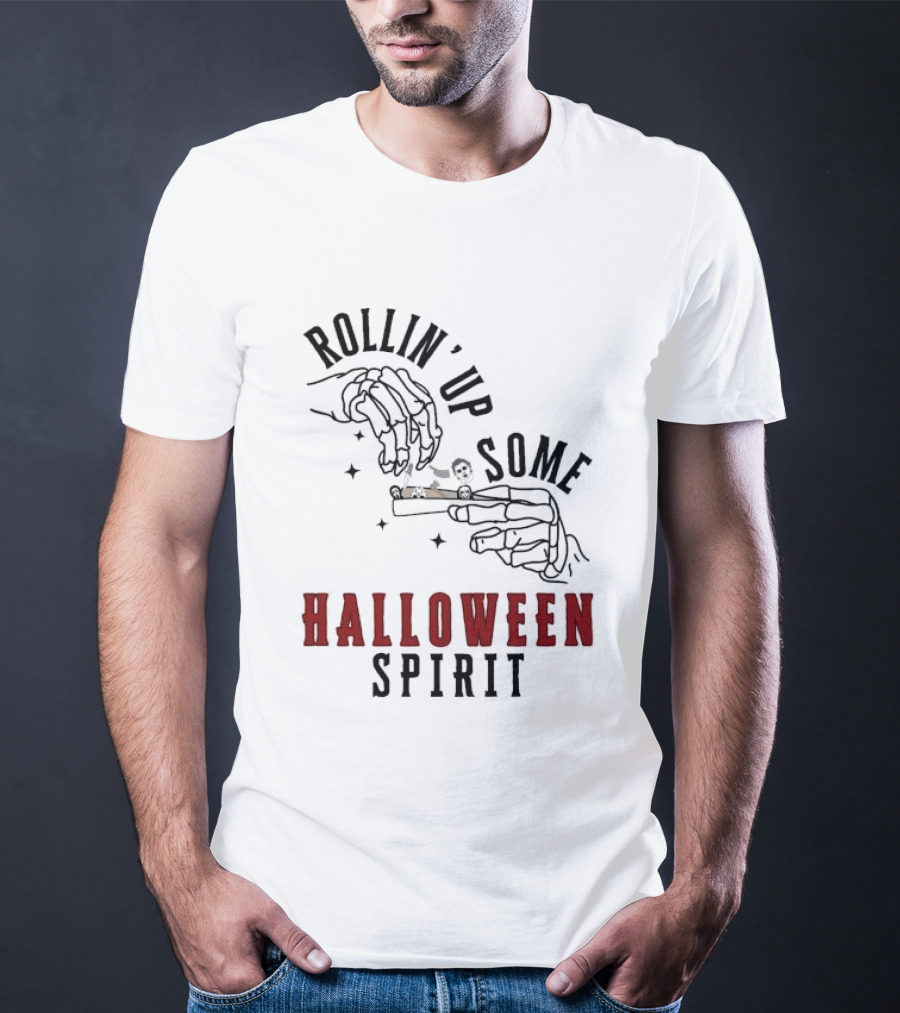 Rollin' Up Some Halloween Spirit Skeleton Hands Spooky Fun T-Shirt