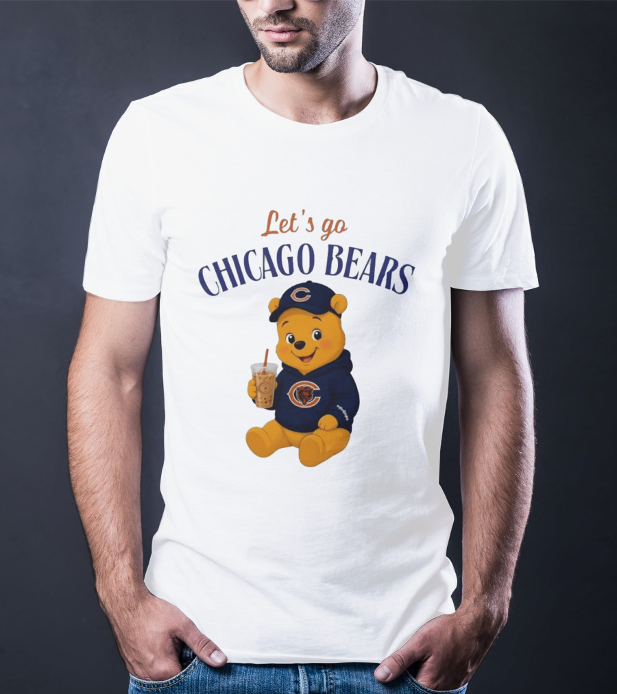 Winnie The Pooh Let's Go Chicago Bears Fan Gear T-Shirt