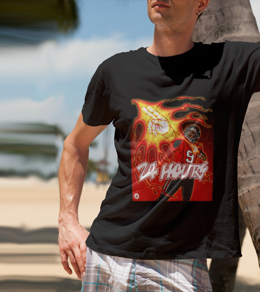 24 Hours Michael Penix Jr Atlanta Falcons NCAA Football 9 Flame T-Shirt
