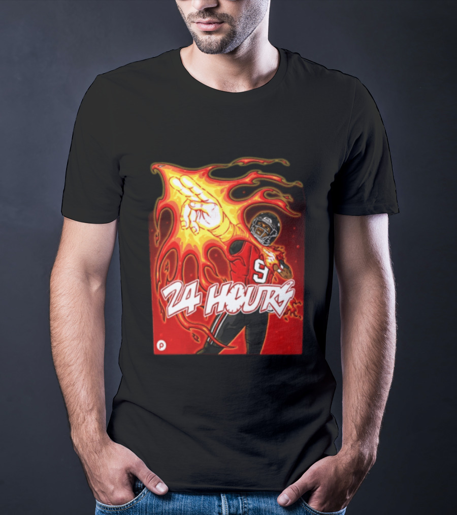 24 Hours Michael Penix Jr Atlanta Falcons NCAA Football 9 Flame T-Shirt