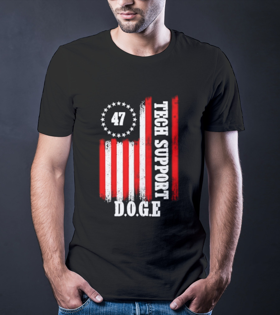 47 D.O.G.E. Tech Support American Flag T-Shirt