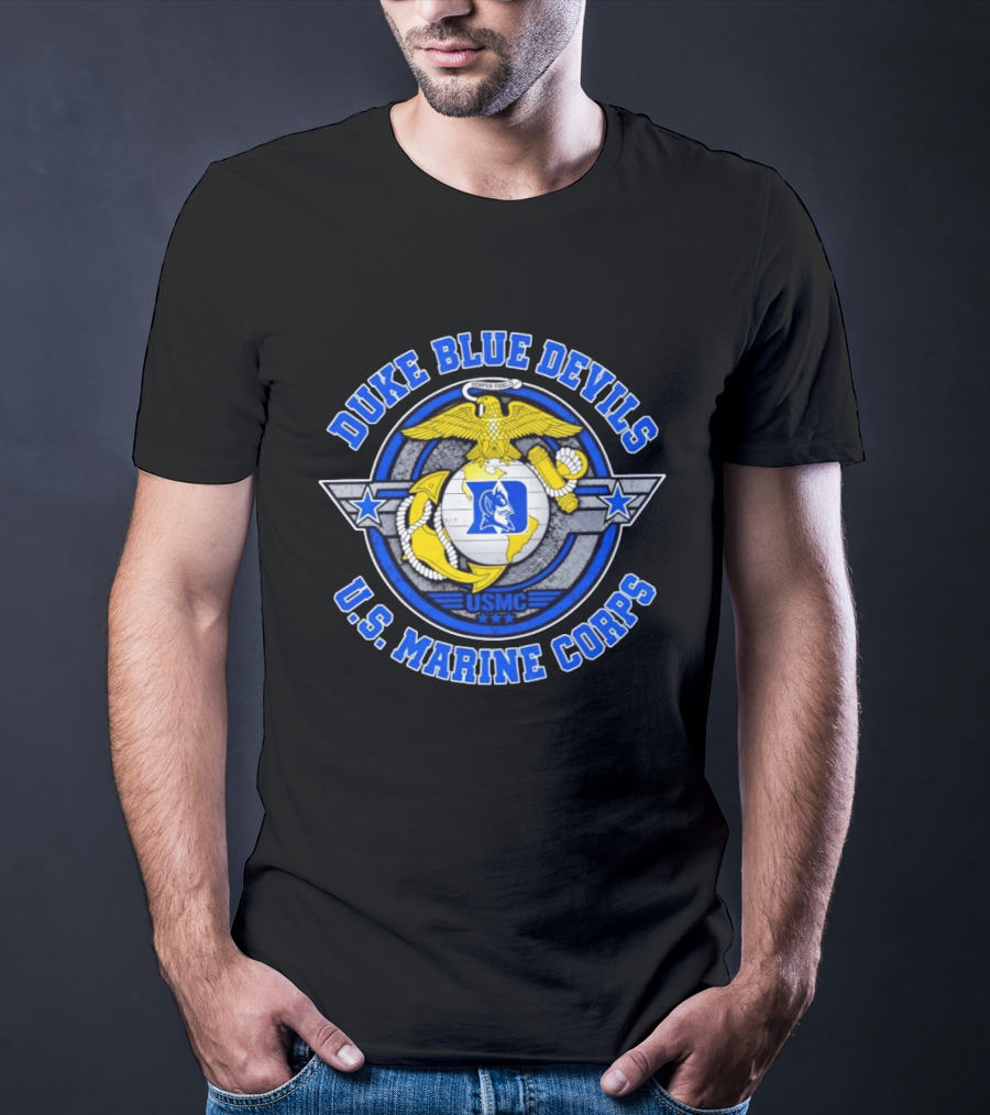 Duke Blue Devils US Marine Corps Semper Fidelis USMC Eagle Globe Anchor T-Shirt