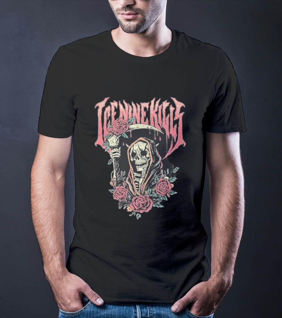 Ice Nine Kills Grim Reaper With Roses Tattoo T-Shirt