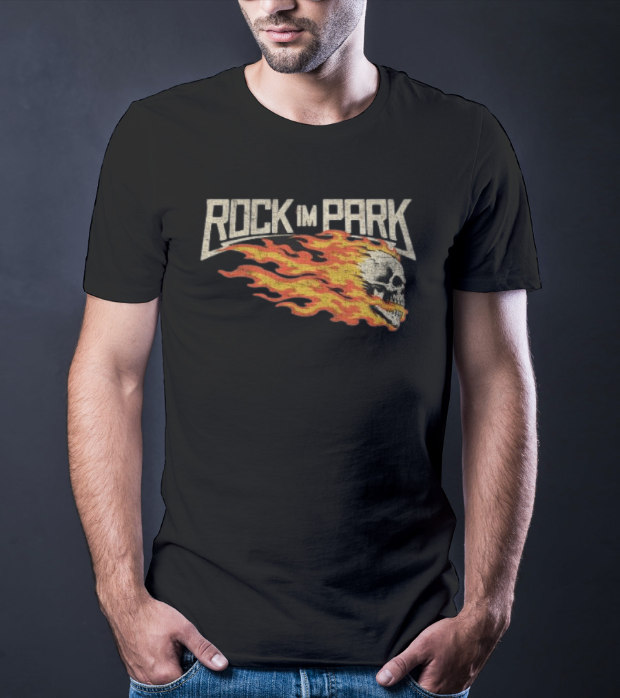 Rock Im Park Fire Skull Black Flame T-Shirt
