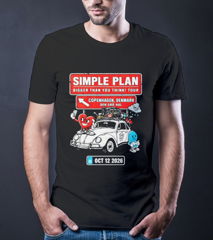 Simple Plan Bigger Than You Think Tour Copenhagen Denmark Oct 12 2026 T-Shirt