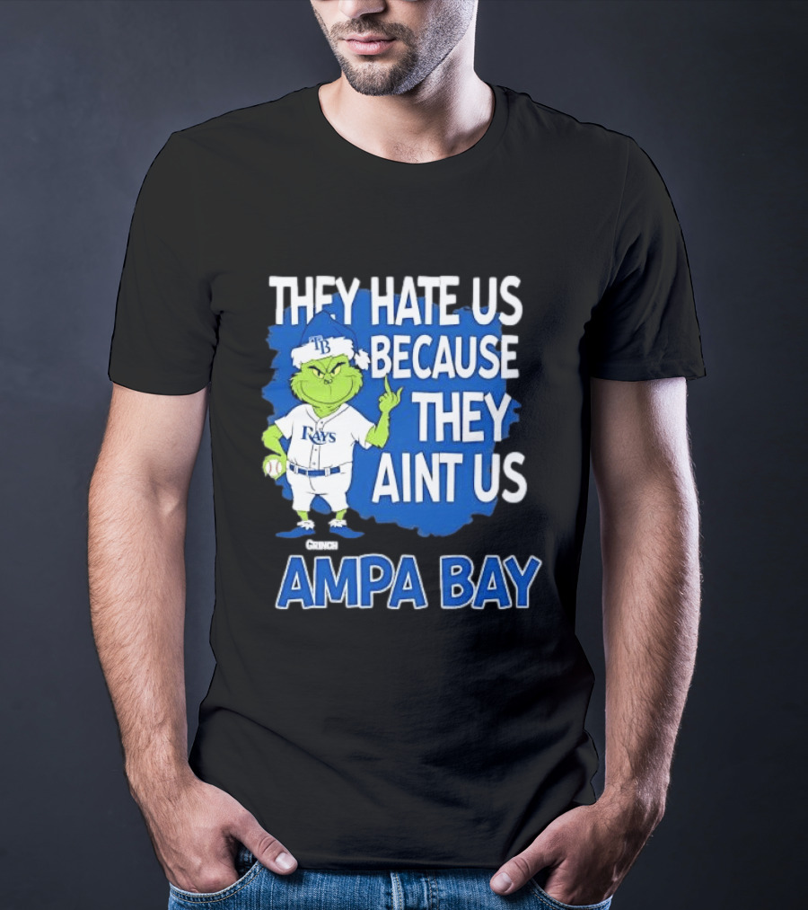 Tampa Bay Rays Grinch Christmas They Hate Us Because They Aint Us T-Shirt