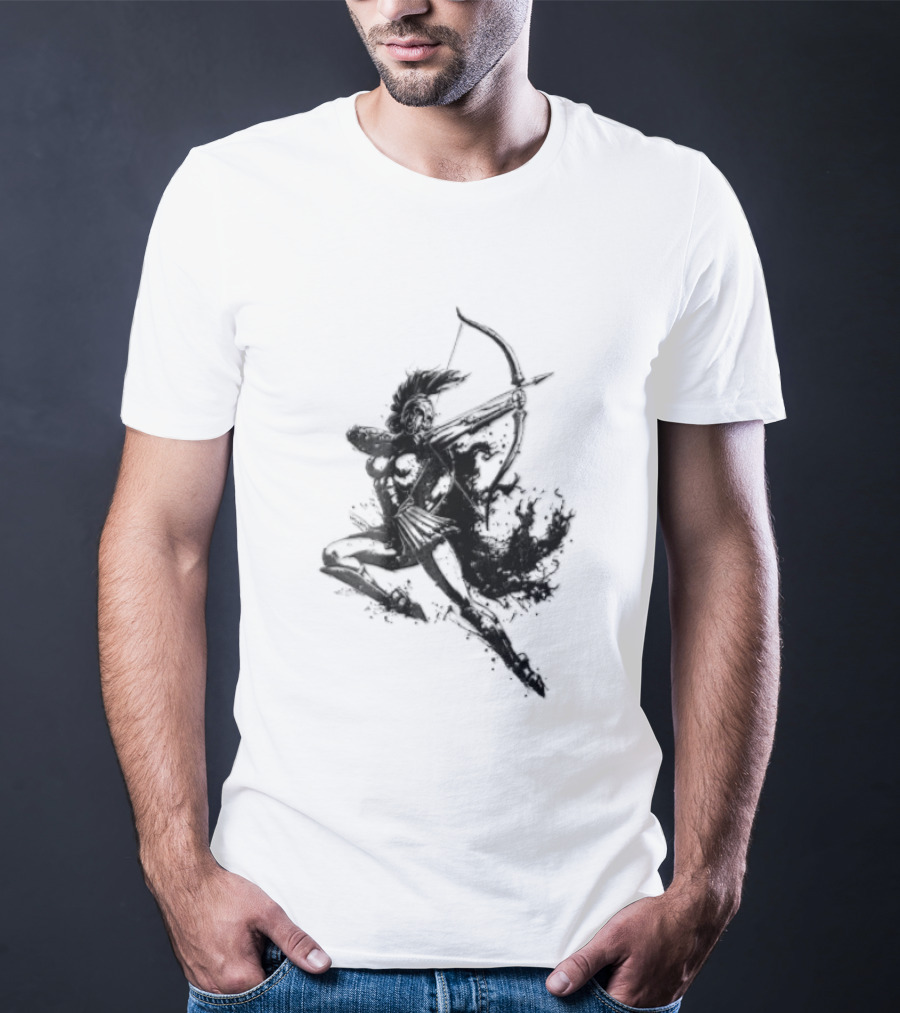 Female Spartan Warrior Archer Helmet T-Shirt