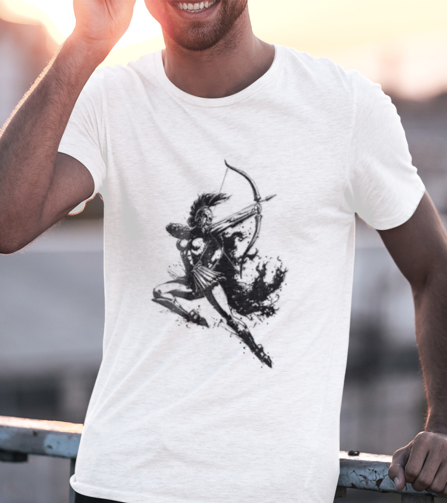 Female Spartan Warrior Archer Helmet T-Shirt