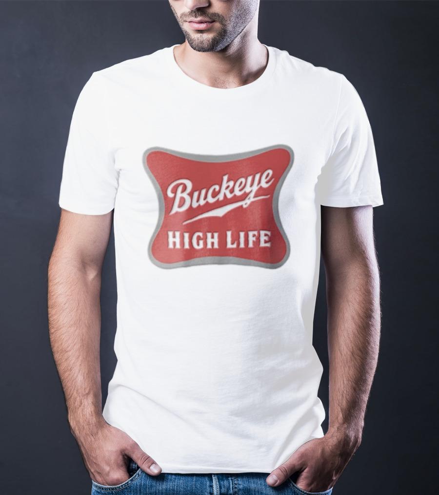 Buckeye High Life Red White Ohio State University T-Shirt