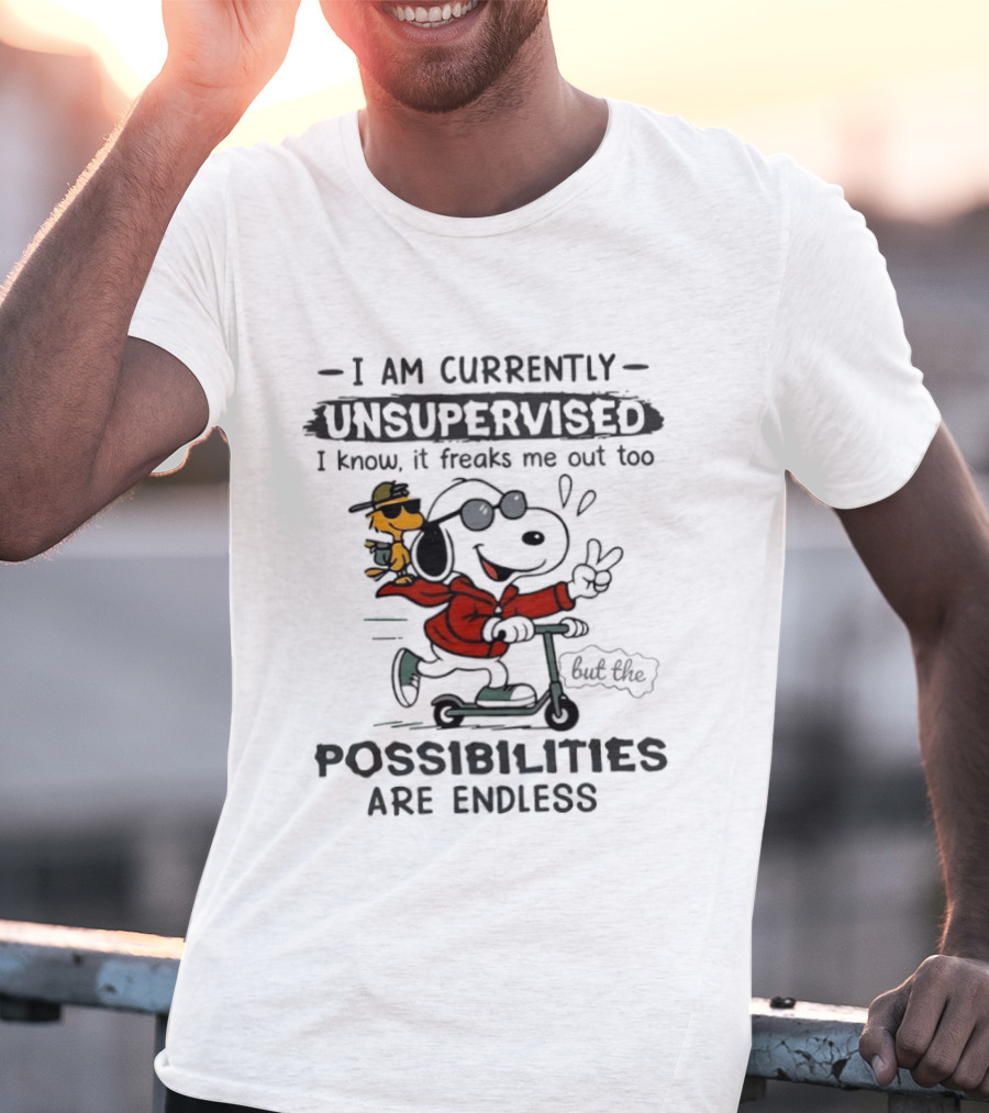 I Am Currently Unsupervised Snoopy Woodstock Possibilities Are Endless T-Shirt