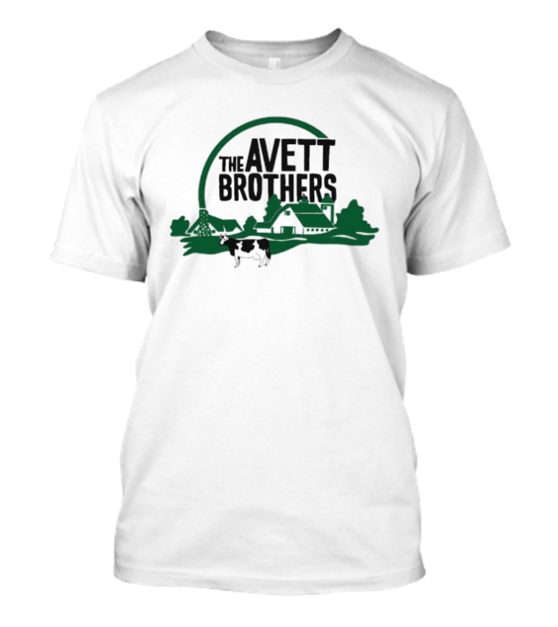 The Avett Brothers Hand Drawn Farm Cow Scene T-Shirt