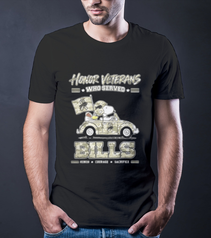 Buffalo Bills Peanuts Snoopy Honor Veterans Who Served T-Shirt