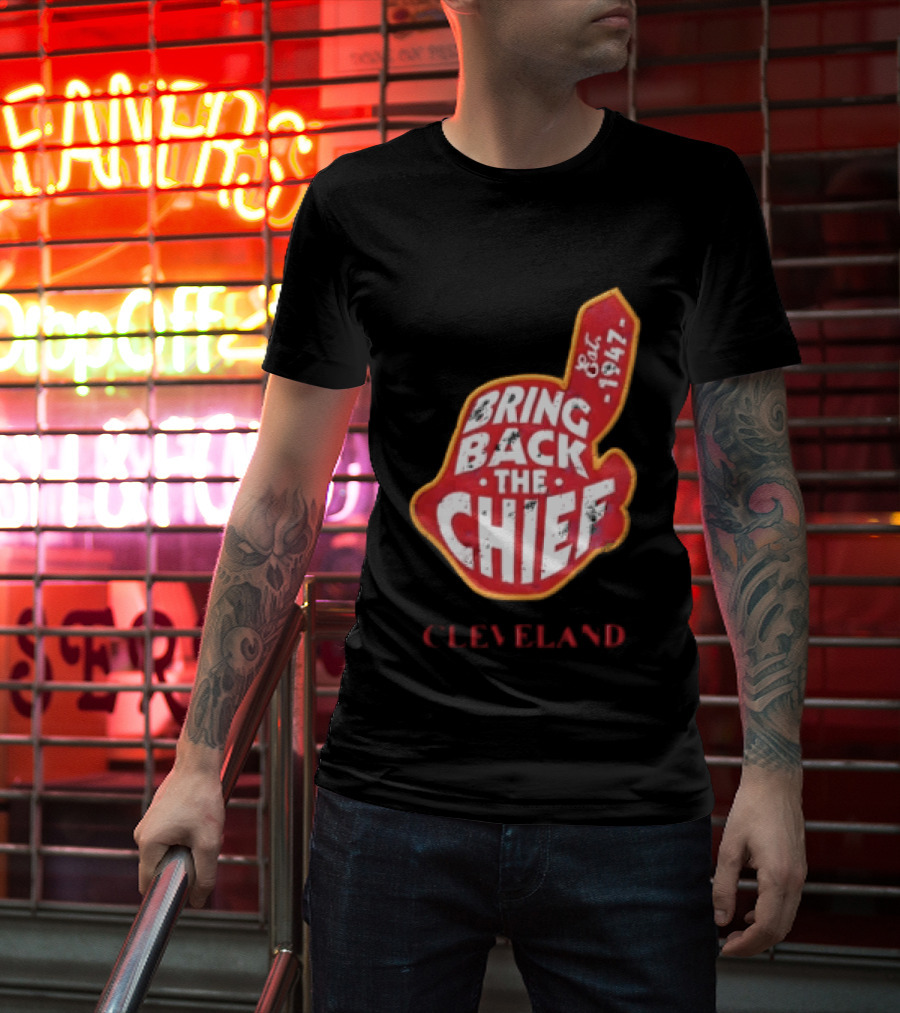 Bring Back The Chief Est. 1947 Foam Finger Red Yellow Cleveland T-Shirt